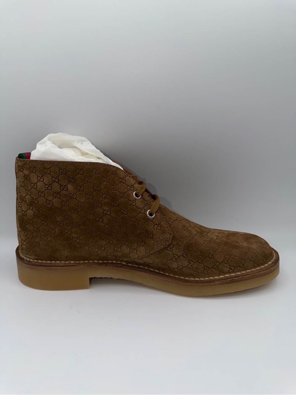 Gucci GG Brown Suede Chukka Desert Boots  Men’s Size 8 | US Men’s 8.5 - Picture 7 of 11